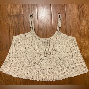 Forever 21 crochet tank top, size S, adjustable straps